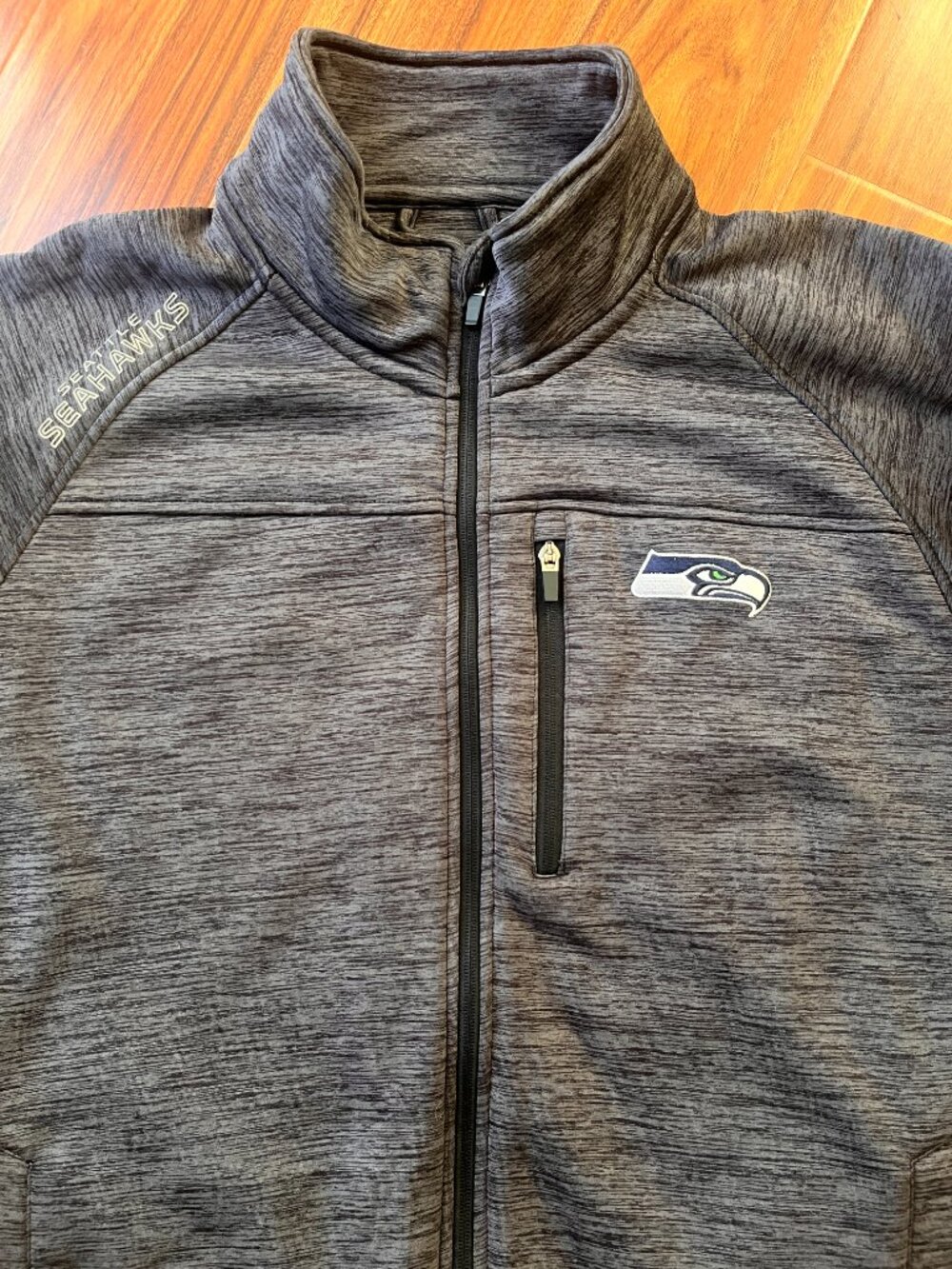 NFL Official Gear Seattle Seahawks Tech Heather Gray Zip Up Jacket XXL - Picture 3 of 3